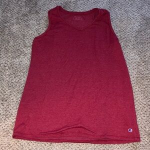 Champion Classic V Neck Red Sleeveless Muscle Tank Shirt